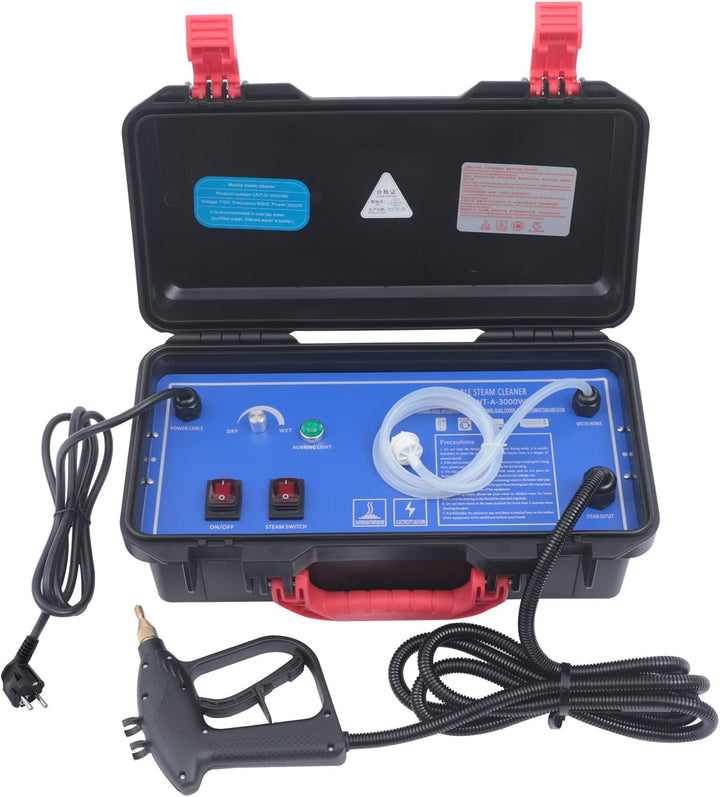 Dampfreiniger, 3KW Handgerät Hochdruck Dampfreiniger mit 10 Zubehörteilen, 6 Geschwindigkeiten einst