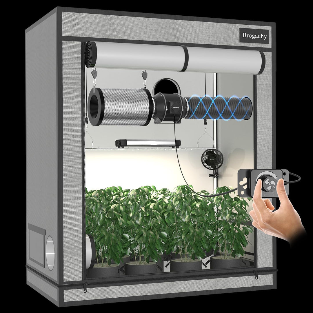 Brogachy100mm Regelbar Rohrventilator 365m³/h, Abluftventilator 3000 RPM,mit Dreiphasiger EC-Motor,