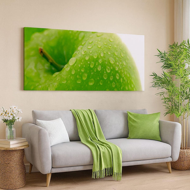 Wandbilder Dekoration Wohnzimmer Apfel Obst Vitamin Gesundheit Panorama Bilder auf Leinwand 120x50cm