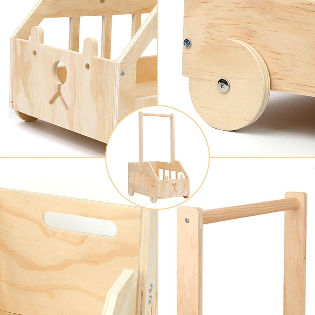 Babyparty Geschenk mit Griff Wickelkorb mit Holzrädern Kinder Holz Holzkiste Babygeschenk Geschenkko