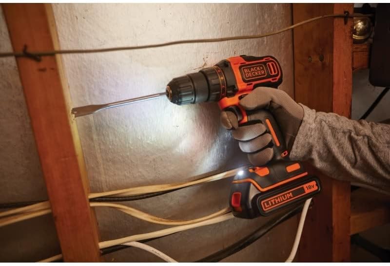 BLACK+DECKER 18V 2G Bohrschrauber, 2 Gänge, 11-Positions-Kupplung, 40Nm Drehmoment, 2x 1,5Ah Akkus,