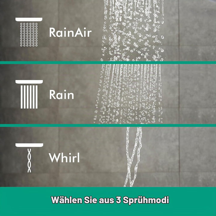 hansgrohe Duschkopf Raindance Select E, Handbrause 120mm, 3 Strahlarten, Brushed Bronze