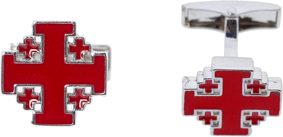 Cencibel Smart Casual Jerusalen Kreuz Manschettenknöpfe, silber, One size