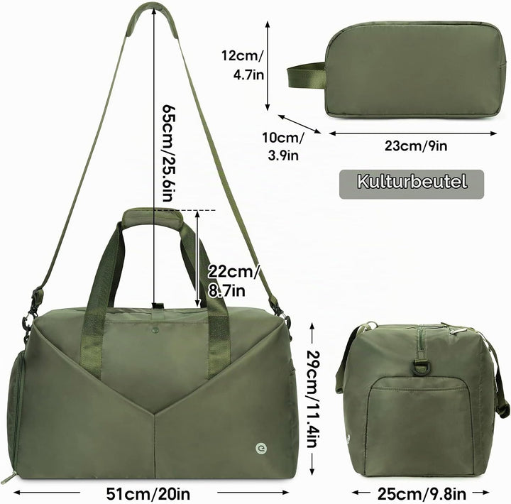 Ceneda Sporttaschen Klassische Reisetasche mit Schuhfach und Kulturtasche Sporttasche Damen Herren T