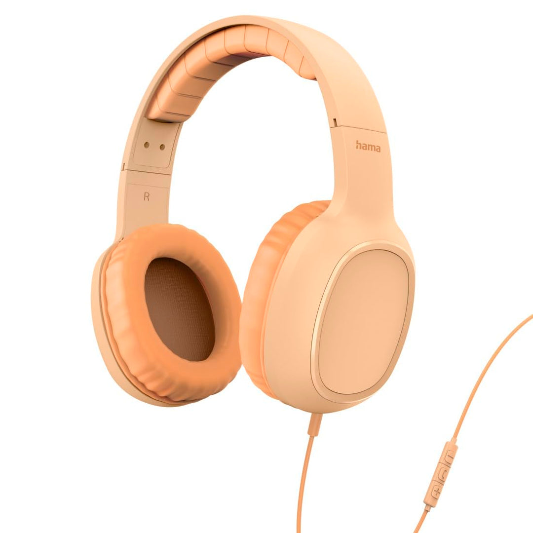 Hama Kopfhörer Fun C, On-Ear, Mikrofon, einseitige Kabelführung, USB-C, Orange, Orange