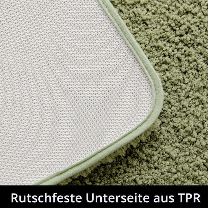 MIULEE Badematte Weiche Badteppich rutschfest Badvorleger Fussmatte Badzimmermatte Bettvorleger Flau