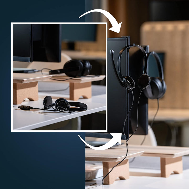 STEKIS Headset Halterung für Monitor &amp; Bildschirm – 10er Set Kopfhörer Haken (Small) – für schmale H