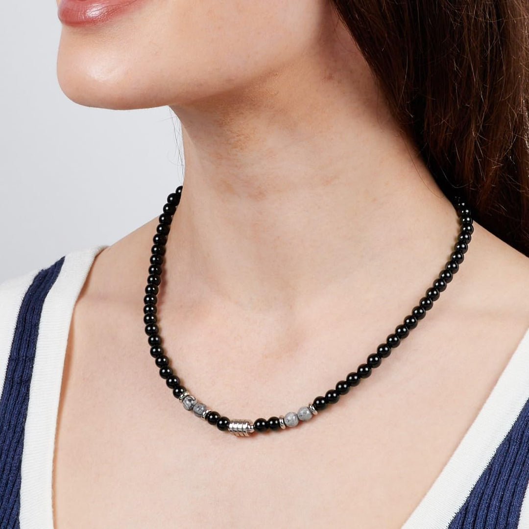 Handgemachte Herren Tigerauge Onyx Perlenkette Kette Natürliche Edelsteine Heilung Kristallschmuck (
