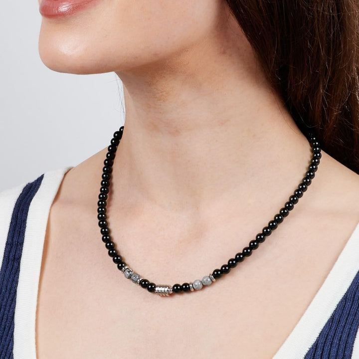Handgemachte Herren Tigerauge Onyx Perlenkette Kette Natürliche Edelsteine Heilung Kristallschmuck (