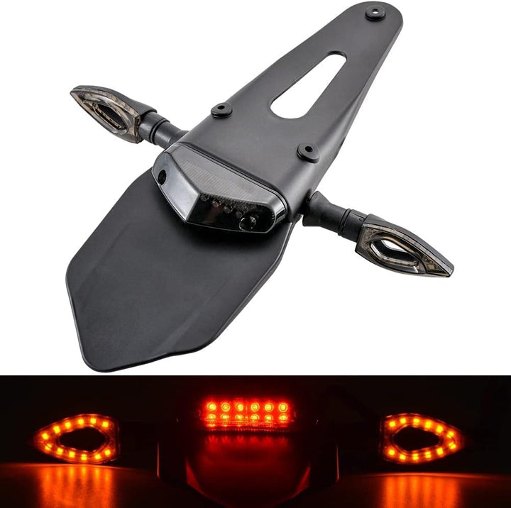 KaTur Motorrad Rück-Stossstange Bremse rotes Rücklicht Lampe LED mit Blinker Lampen für Offroad Moto