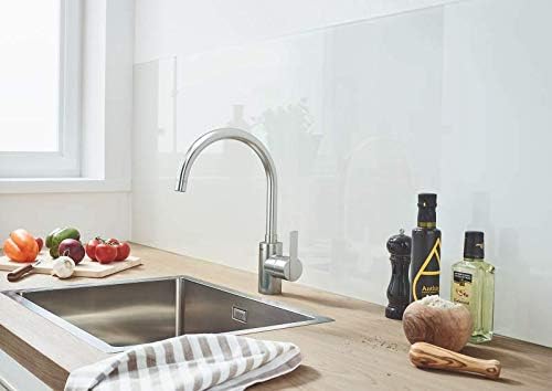 GROHE Feel - Einhand Spültischarmatur (C-Auslauf, Schwenkbereich wählbar: 0° / 150°, hoher Auslauf),
