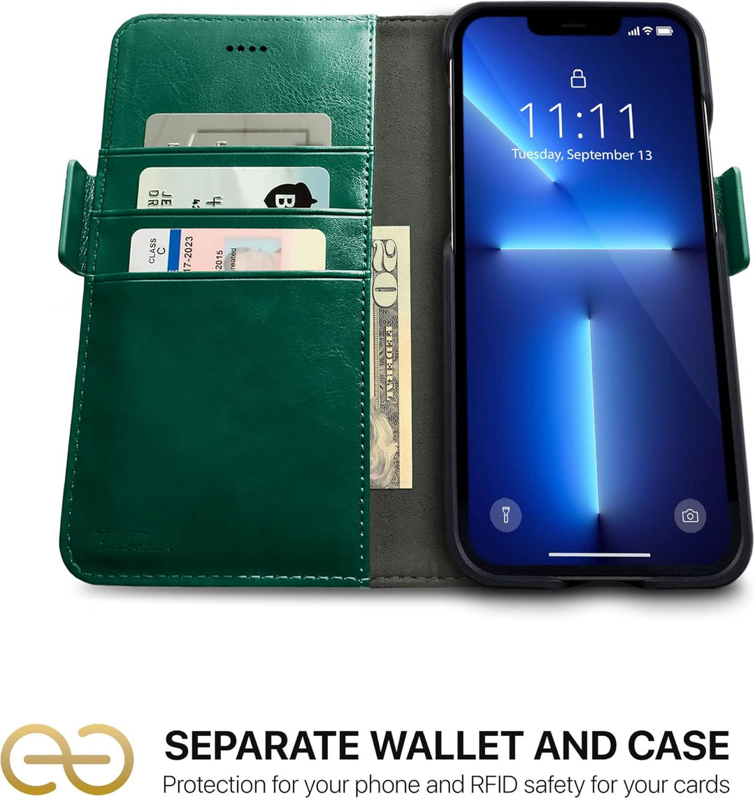 Dreem Fibonacci kompatibel mit iPhone 13 Pro Brieftaschen-Etui / 2-in-1 stossfestes Etui und abnehmb