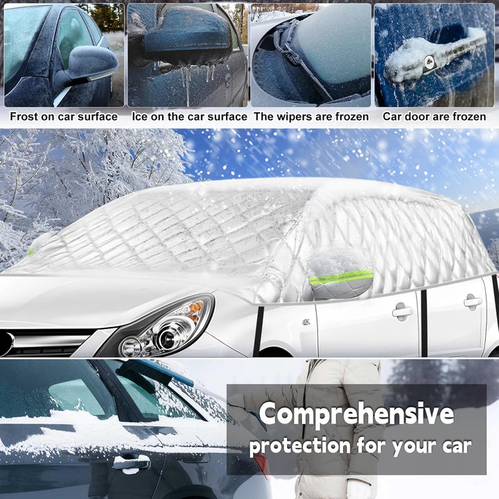Halbgarage für Opel Corsa 2006-2025, Halbe Autoabdeckung Winter Sommer, Abdeckplane Auto Schutz vor