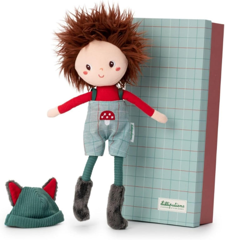 Lilliputiens - Louis Kuschelpuppe aus weichem Stoff mit abnehmbarem Mützchen, dekorativer Geschenkbo