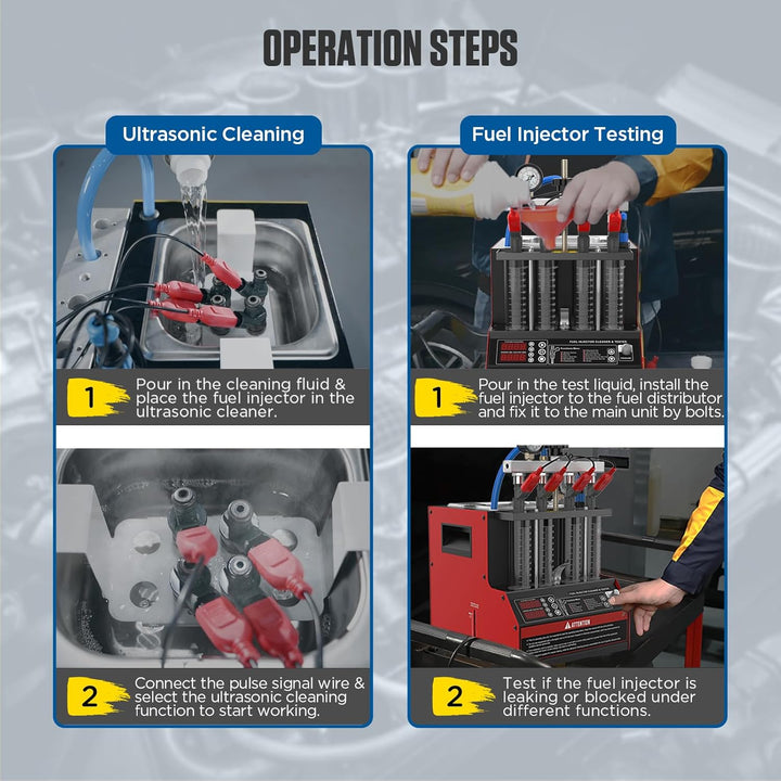 Einspritzdüsen Tester, CT160 beheizter Einspritzdüsenreiniger-Tester,4-Zylinder-Einspritzdüsenreinig