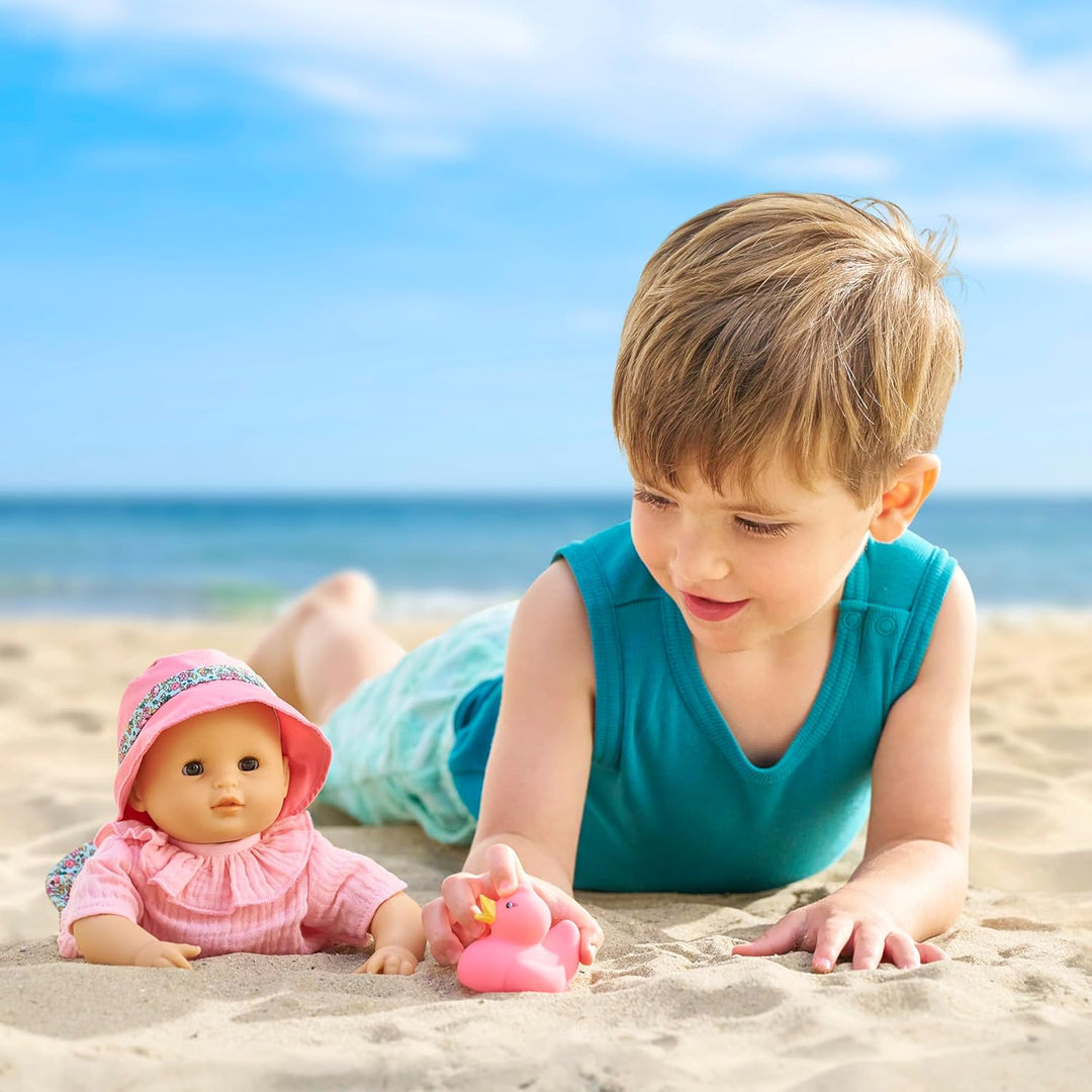 Mon Premier Poupon Badebaby Coralie, Weichkörper-Badepuppe mit Badetier, Schlafaugen, abnehmbare Kle