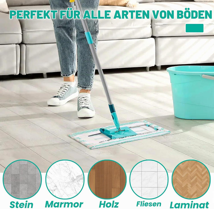 6er Pack Ersatz - Wischbezüge für Leifheit Profi XL Micro Duo/Cotton Plus, Bodenwischer Ersatzbezug