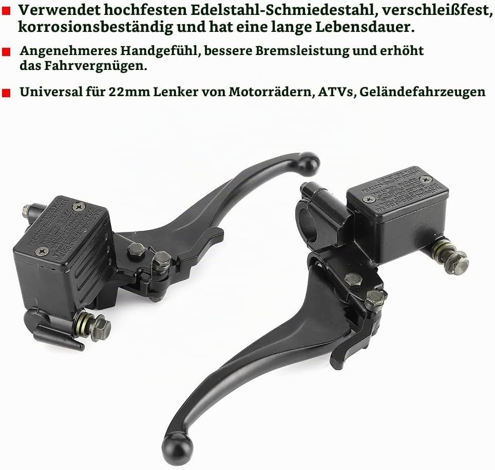 Bremshebel, ATV Bremspumpe, Paar 22mm Hydraulische Kupplung Links/Rechts Oben Vorne/Hinten Bremspump