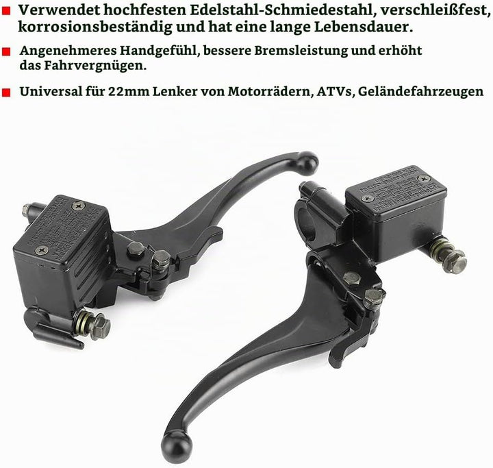 Bremshebel, ATV Bremspumpe, Paar 22mm Hydraulische Kupplung Links/Rechts Oben Vorne/Hinten Bremspump