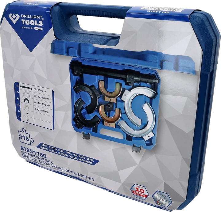 BRILLIANT TOOLS BT651150 Federspanner-Satz | 15-tlg. [Powered by KS TOOLS]