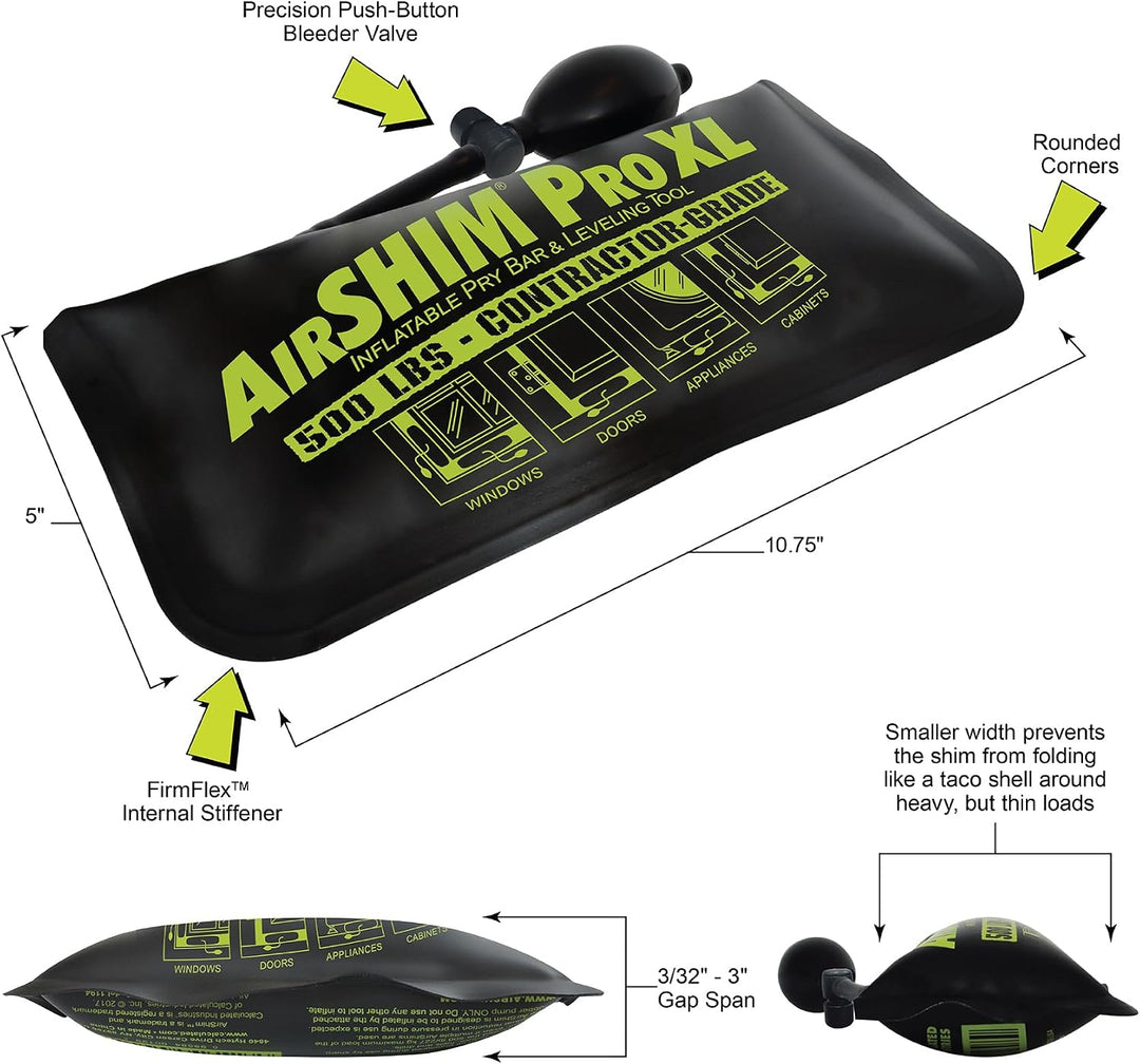 Calculated Industries 1194 AirShim Pro Prybar Air Shim XL Aufblasbare Stemmeisen und Nivellierwerkze