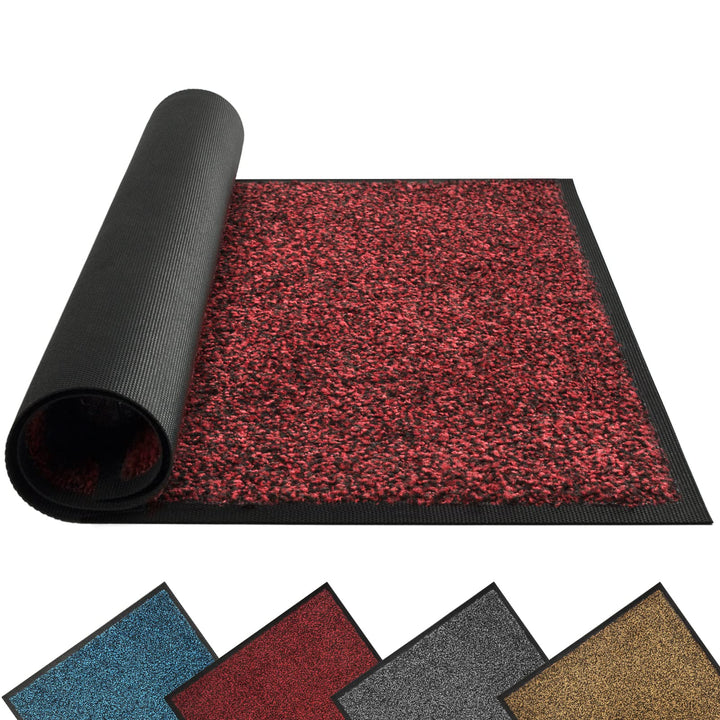 Mibao Türmatte für den Aussenbereich, 60 x 90 cm, schwarz rot, saugfähige Eingangsmatte für den Inne