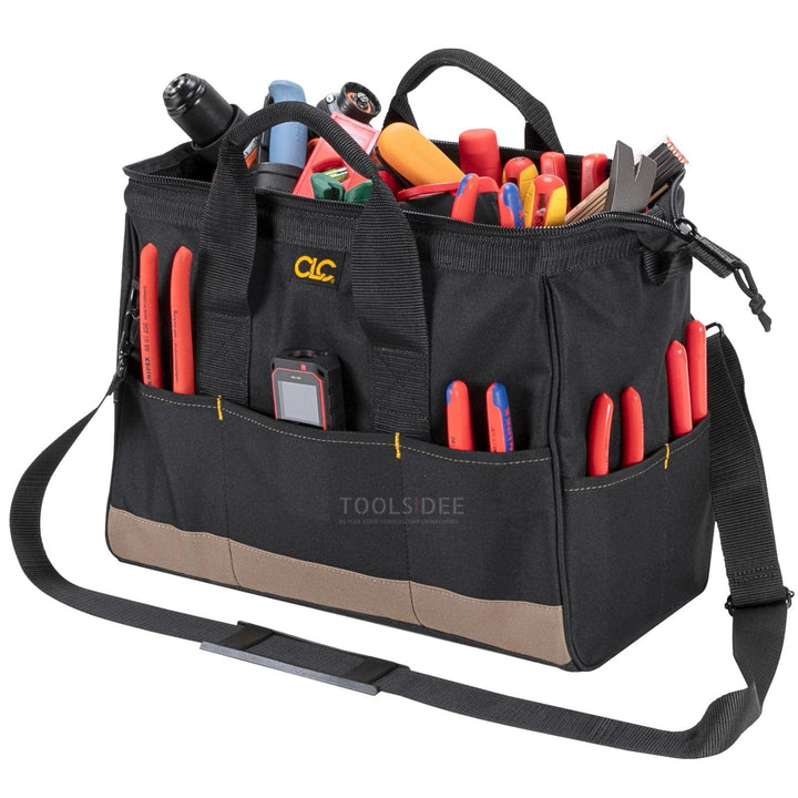 CLC BigMouth Werkzeugtasche mittelgross, 1001165, Werkzeugtasche mit extra grosser Öffnung und 22 Ei