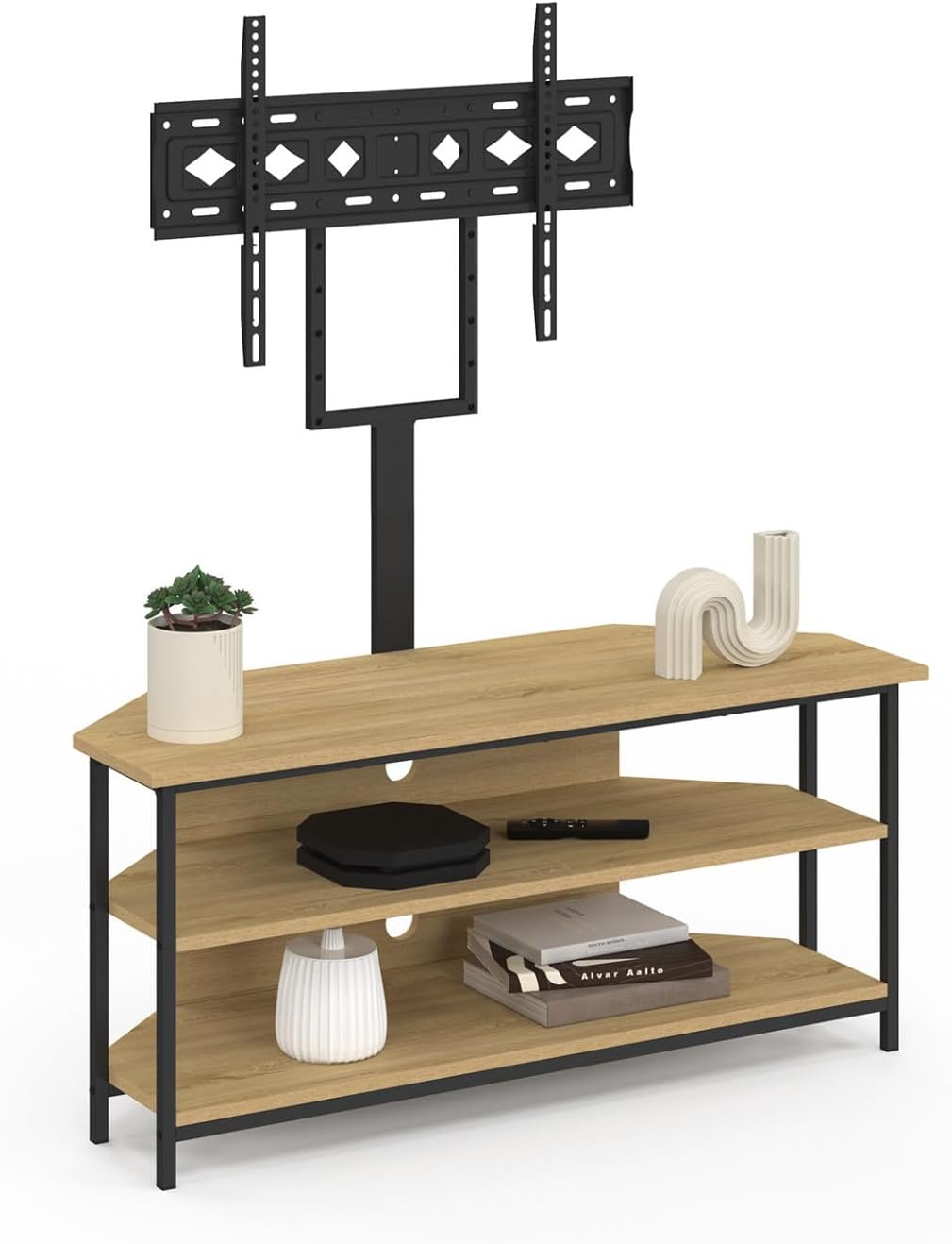 IDMarket - TV-Schrank 100 cm Ecke Detroit mit Regalen und TV-Halterung verstellbar von 32 bis 70 Zol