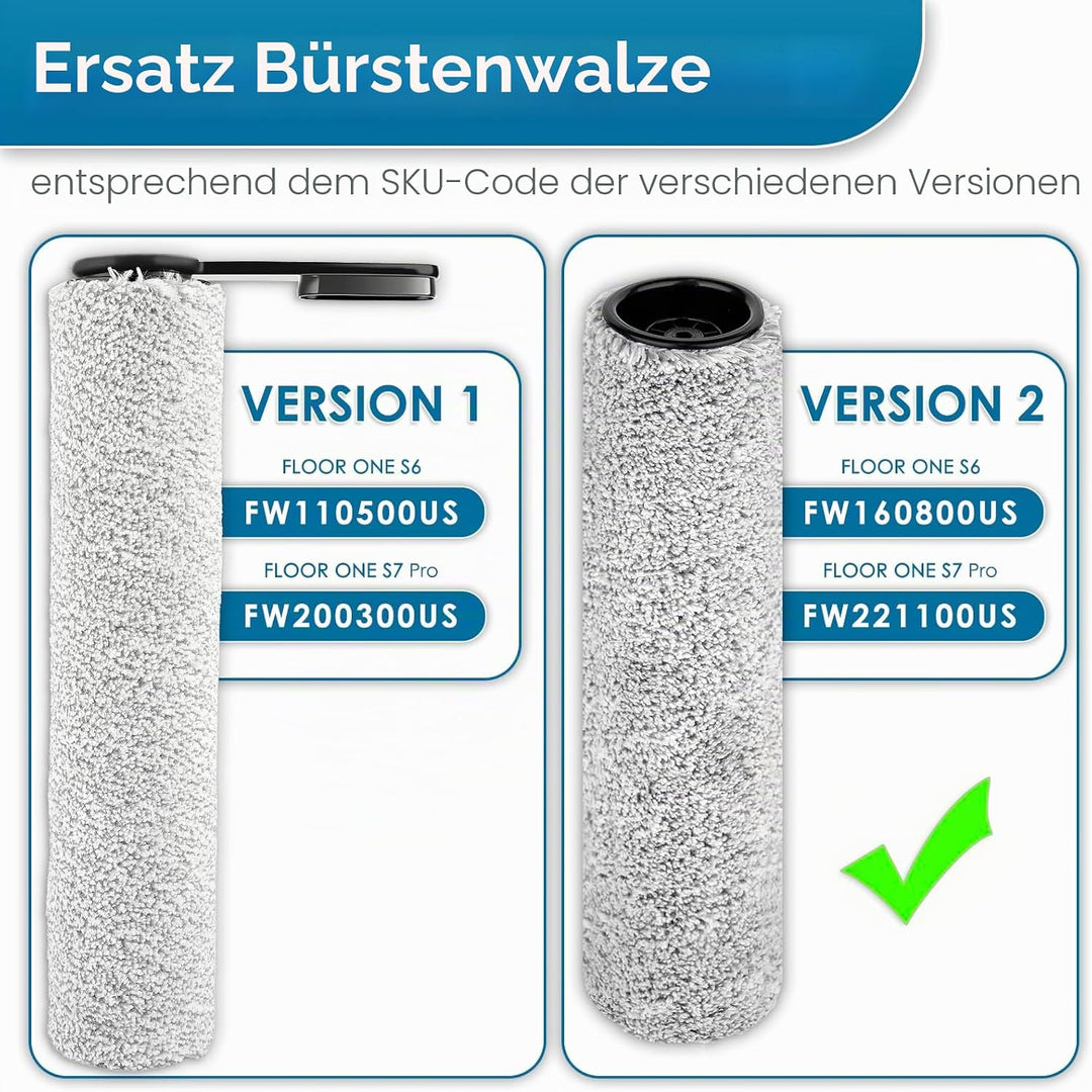 【Version 2, abnehmbar】(6 Stück) S7 Pro Bürstenwalzen und HEPA-Filter, kompatibel mit Tineco Floor On