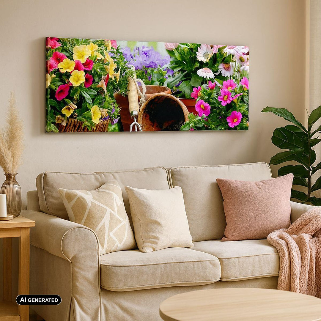 Wandbilder Dekoration Wohnzimmer Pflanzen Garten Frühling Natur Panorama Bilder auf Leinwand 120x50c