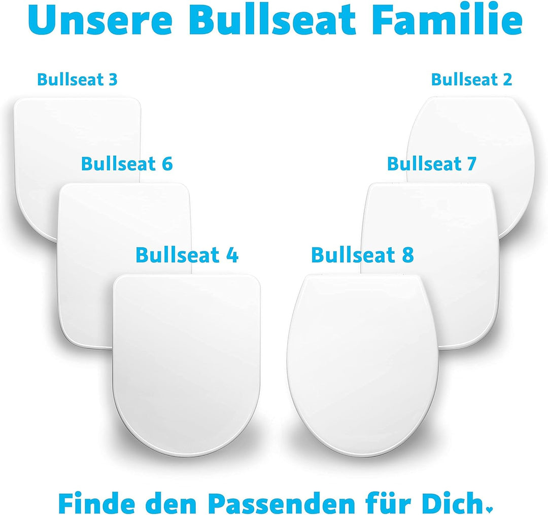Bullseat® | Toilettendeckel D-Form mit Absenkautomatik | WC Sitz abnehmbar mit Edelstahlbefestigung