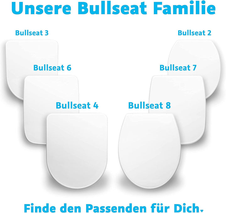 Bullseat® | Toilettendeckel D-Form mit Absenkautomatik | WC Sitz abnehmbar mit Edelstahlbefestigung