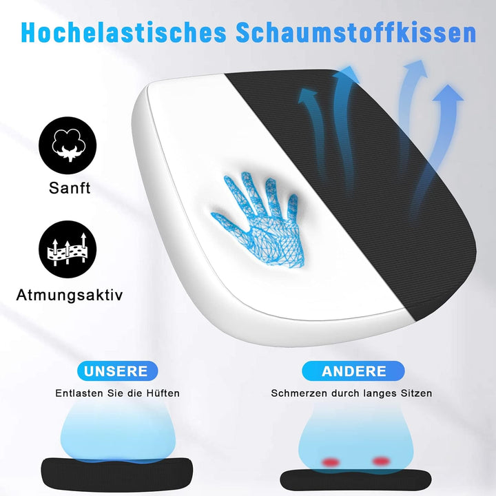 naspaluro Bürostuhl mit Verstellbaren Armlehnen, Ergonomischer Schreibtischstuhl mit Netzbespannung,