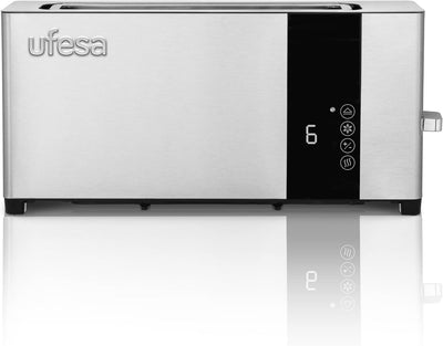 Ufesa Plus Delux Toaster 1 Extra Lange Scheibe, LCD-Digitalbildschirm, 1050 W, 1 breiter Schlitz, 7