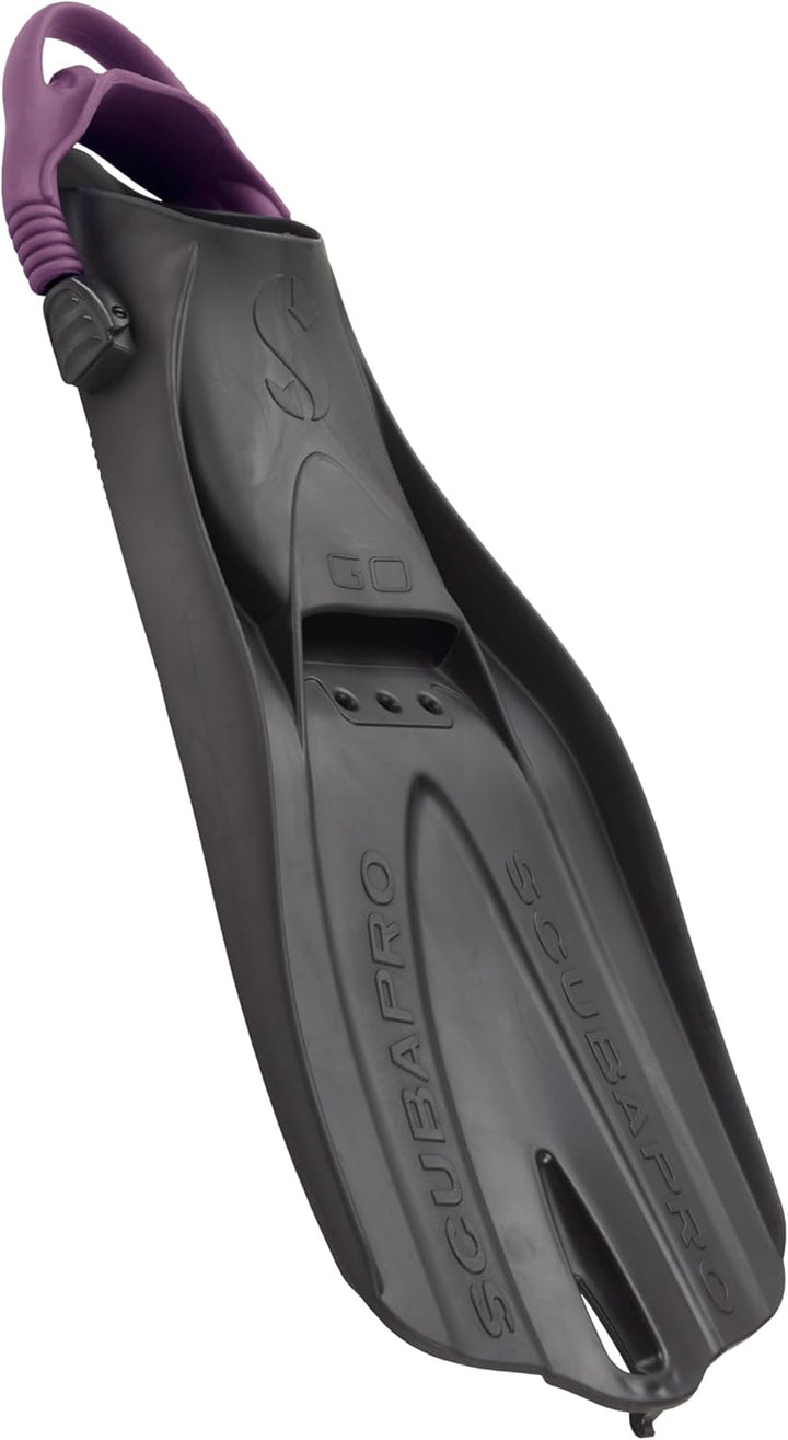 SCUBAPRO GO Travel Scuba Diving Fin for Snorkeling and Swimming, Open Heel Strap Mehrfarbig, Schwarz