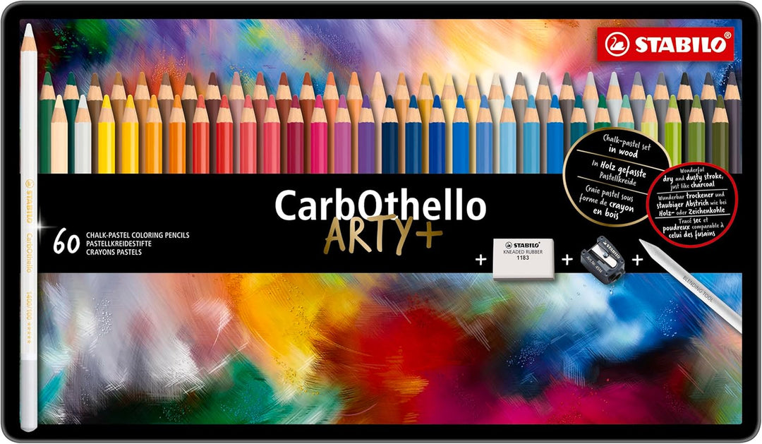 Pastellkreidestift - STABILO CarbOthello - ARTY+ - 60er Metalletui - mit 60 verschiedenen Farben 60e