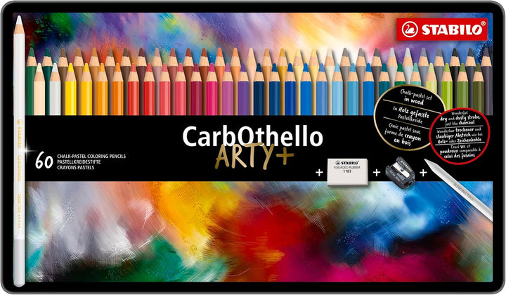 Pastellkreidestift - STABILO CarbOthello - ARTY+ - 60er Metalletui - mit 60 verschiedenen Farben 60e