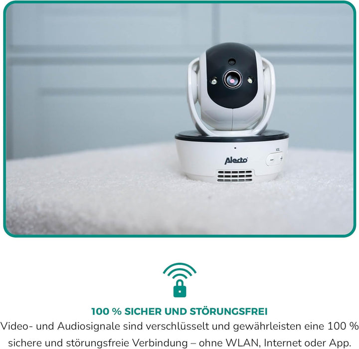 Alecto DVM200MGS Funk Babyphone steuerbarer Kamera - 100% störungsfreie Babyfon - Indoor Baby Monito
