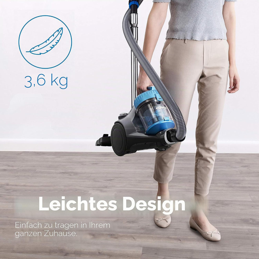 EUREKA Tasche, Leichter Staubsauger für Teppiche und Hartböden, mit Filter, Blau