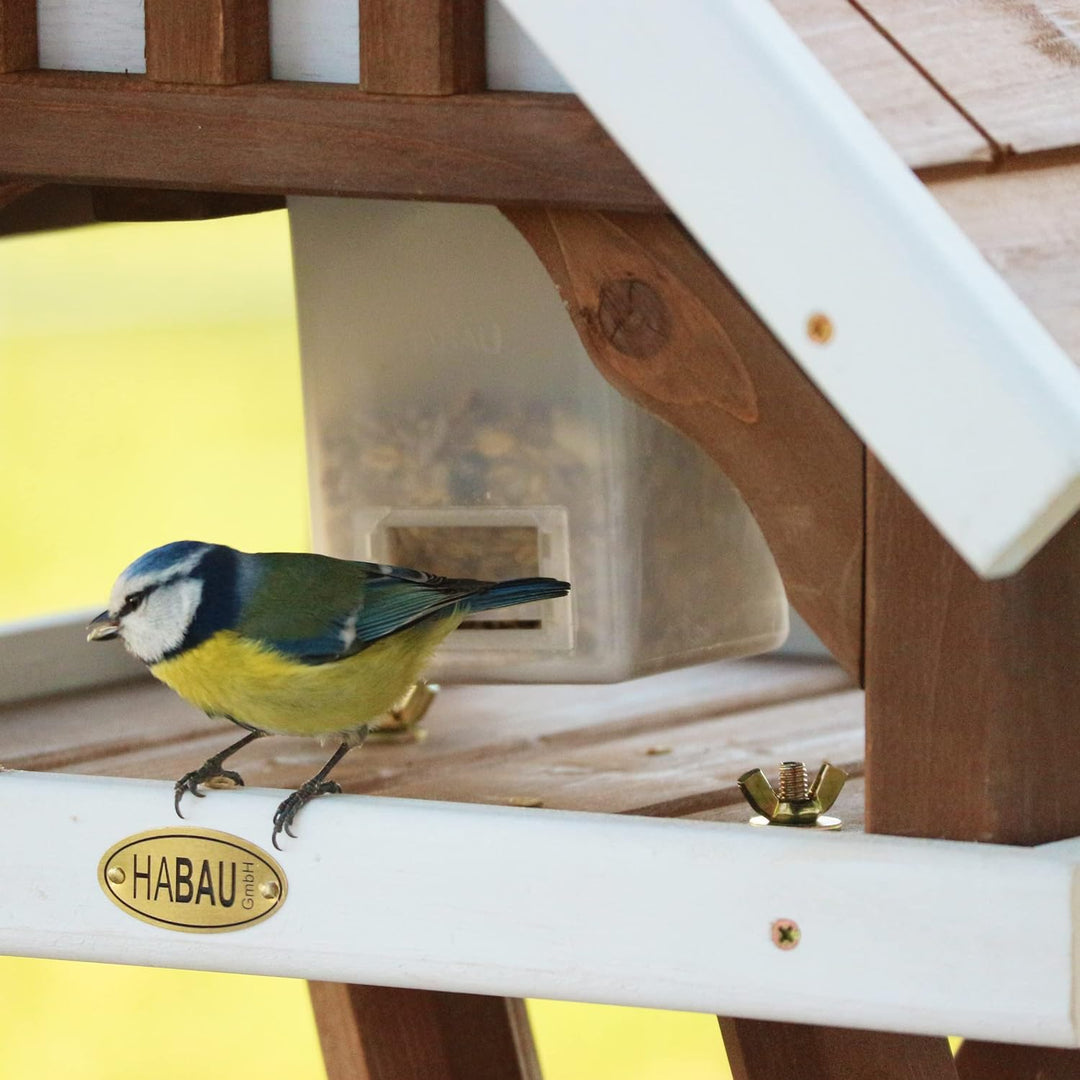 HABAU Vogelhaus Kanada 2", zerlegt, mit Futtersilo und Ständer, 55 x 48 x 37 cm