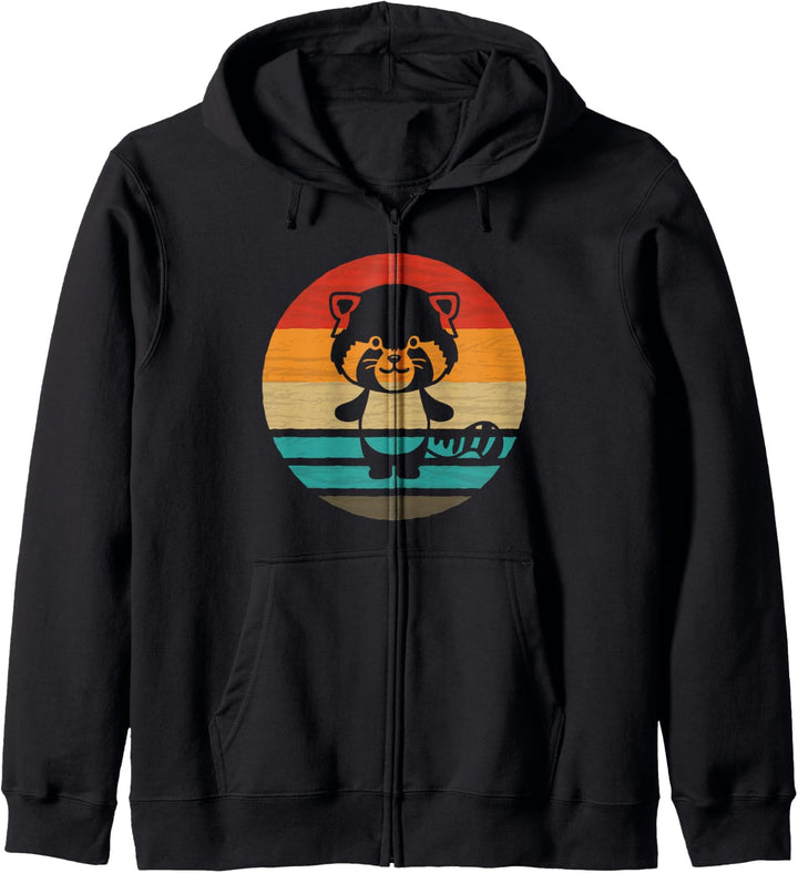 Roter Panda Retro Style Vintage Kapuzenjacke