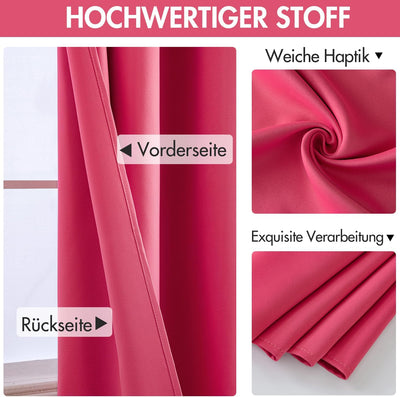 MIULEE Vorhänge Beerenfarbe Blickdicht mit Ösen, Schöner Weicher Verdunklungsvorhänge zum Verdunkeln