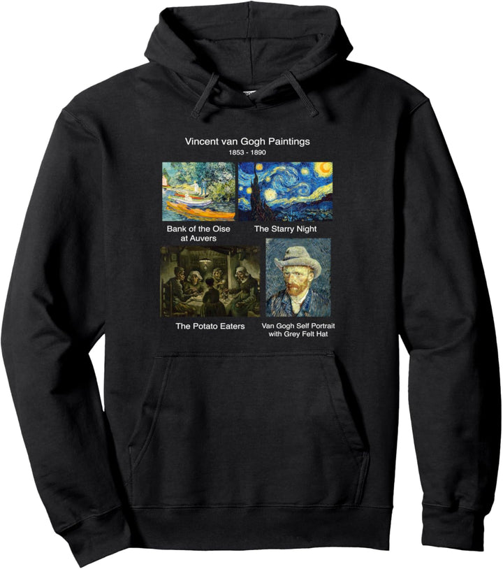 Vintage Retro Combination Of Vincent Van Gogh Paintings Arts Pullover Hoodie