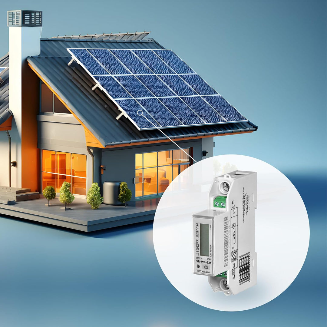Miratic Stromzähler Hutschiene 1-Phasen DIN-Schienenmodul TH-35mm 100A MID RS485 für PV-Solarsysteme