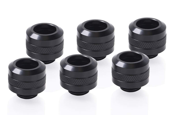 Alphacool 17475 Eiszapfen PRO 13mm HardTube Fitting G1/4 - Deep Black Sixpack