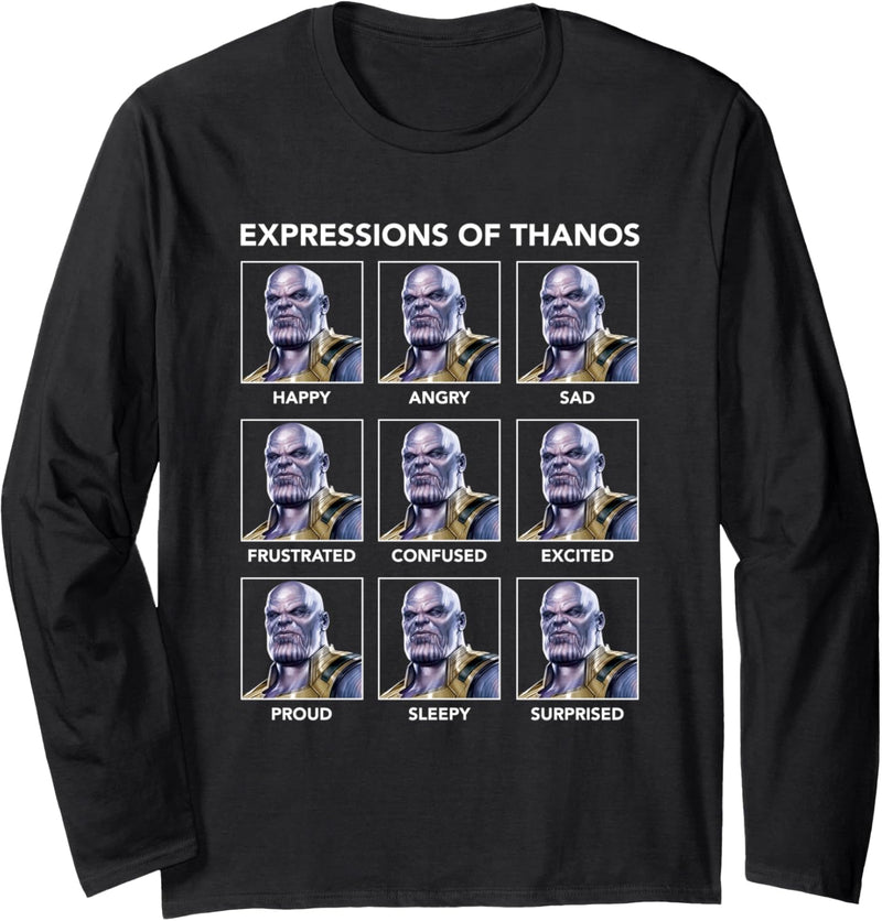 Marvel Avengers Expressions of Thanos Langarmshirt