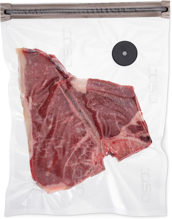 CASO Vacu ZIP-Bags 26x35 cm, 20 Beutel, SousVide geeignet, BPA Frei, mit 150 µm besonders stark, rei
