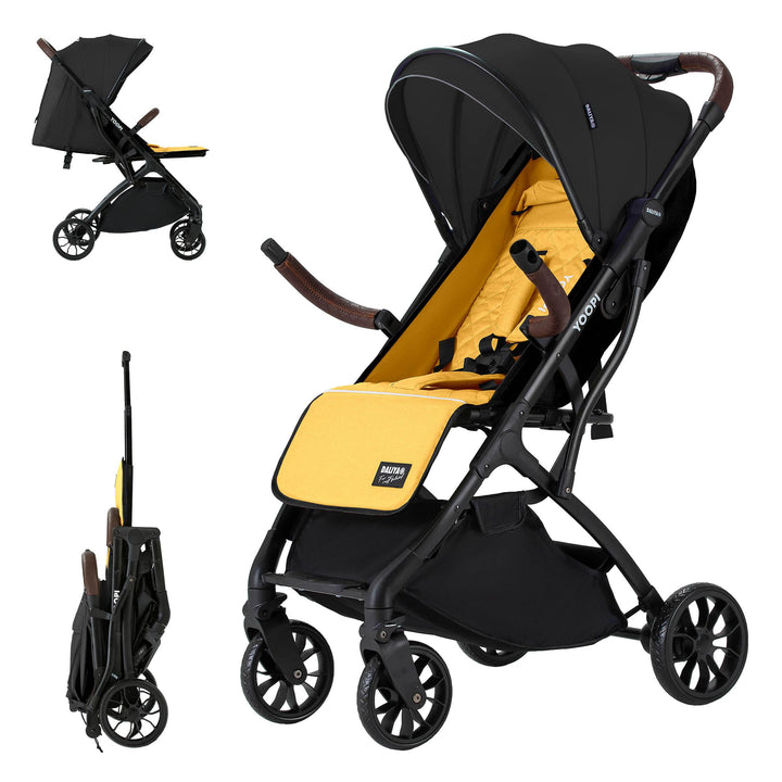 Daliya® YOOPI Reisebuggy, faltbar, mit Teleskopgriff, Flugzeug Buggy, Alluminiumrahmen, Stufenlose R