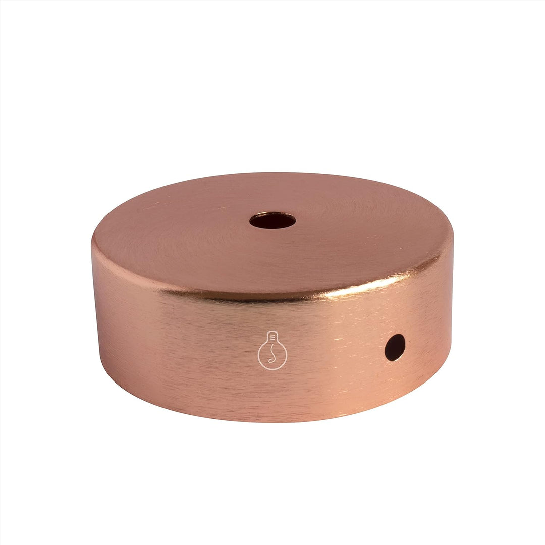 AMARCORDS - 3 Baldachin rosetten aus Metall, Farbe KUPFER, Lampengehäuse komplett mit Kabelklemmenzu