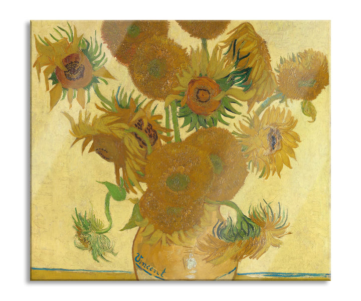 Vincent Van Gogh - Sonnenblumen I Herdabdeckplatte & Spritzschutz aus Echtglas | Für Herd-Kochfelder